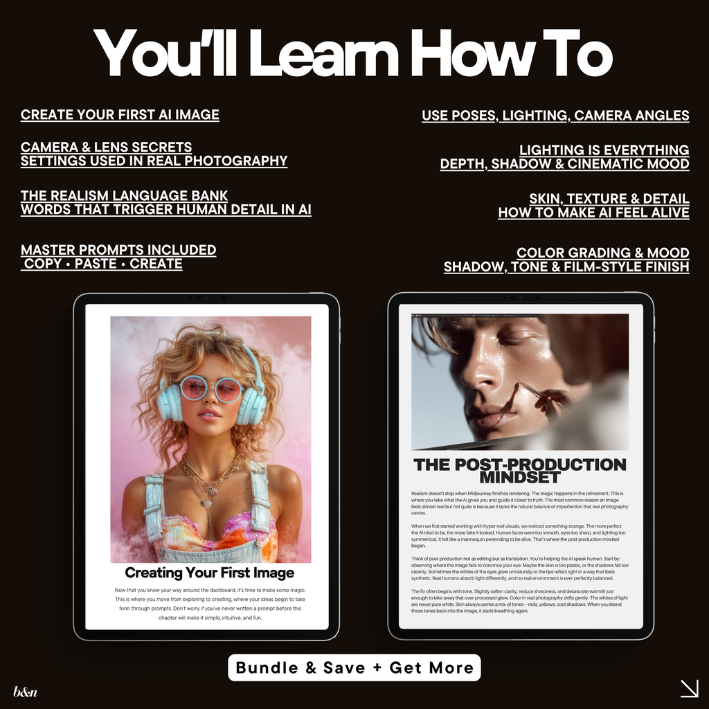 AI Creative Starter Bundle | Hyperrealism 101 + Midjourney 101 + Bold Vision Image Library + Motion Made Easy (Bonus)