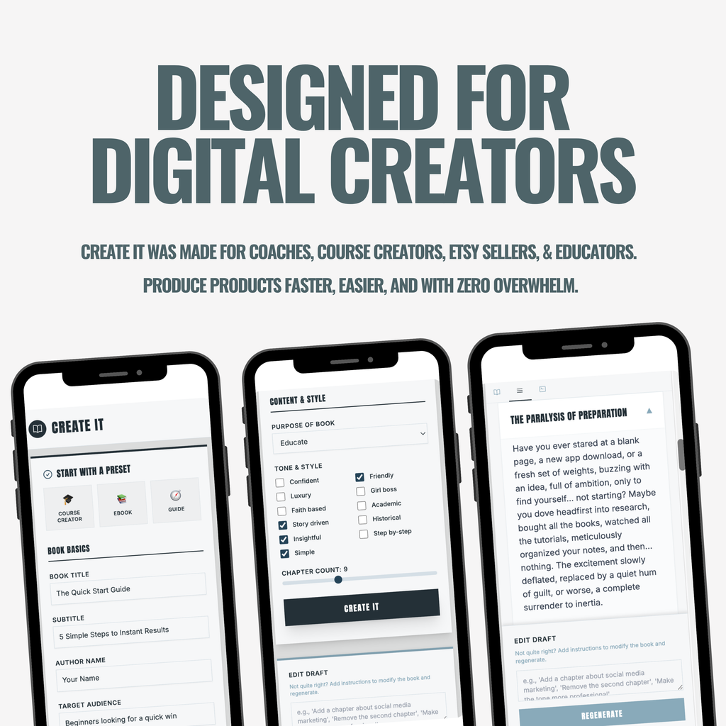 Create It | eBook System for Digital Products