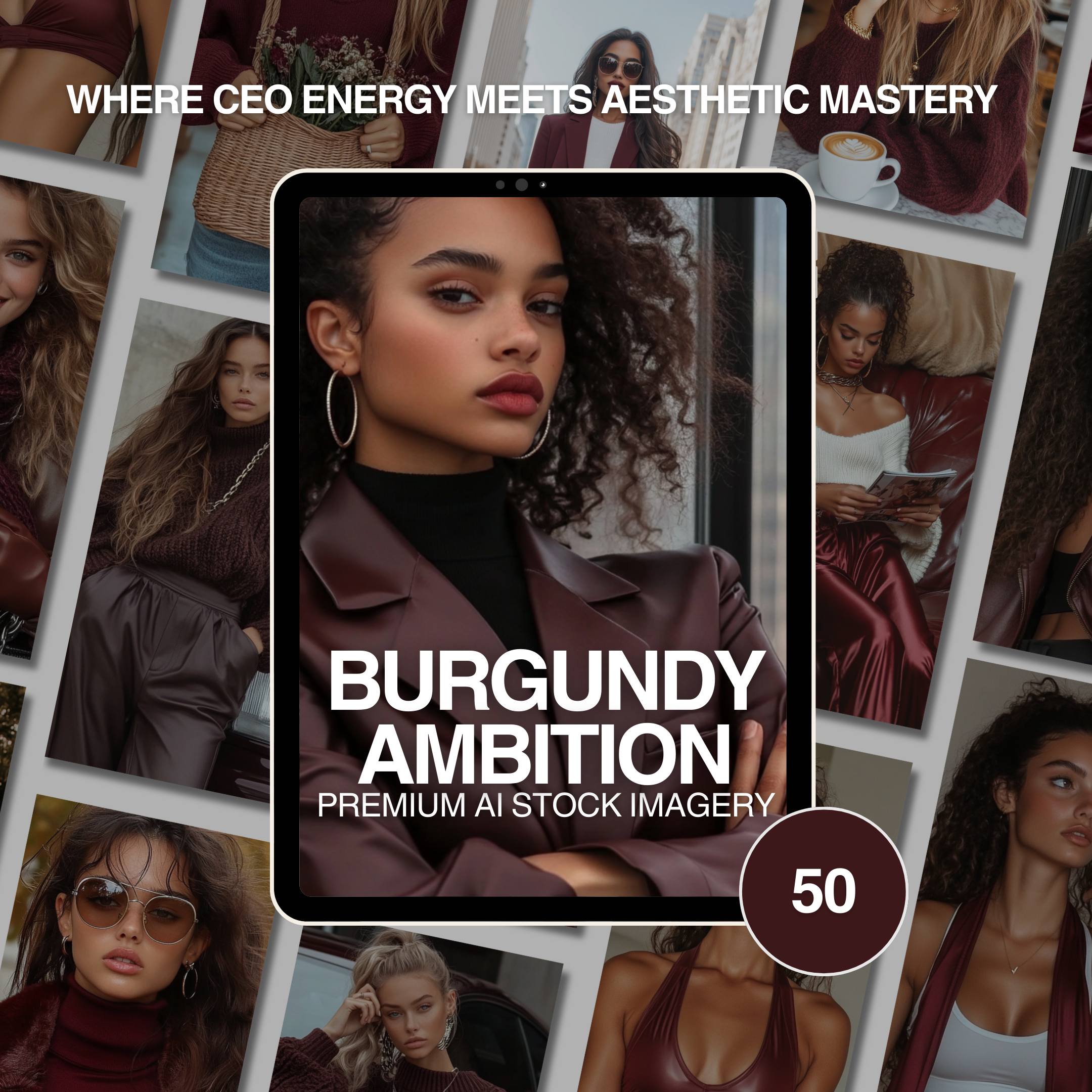 Burgundy Ambition | CEO Aesthetic AI Image Pack