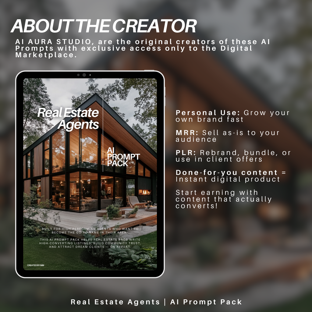 100+ Real Estate Agent AI Prompts | Listing Generator + Content Toolkit