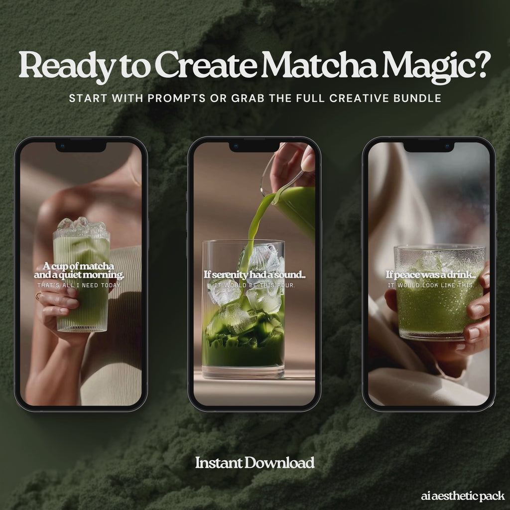 Matcha AI Aesthetic Pack Prompts, Images + Video Tutorial