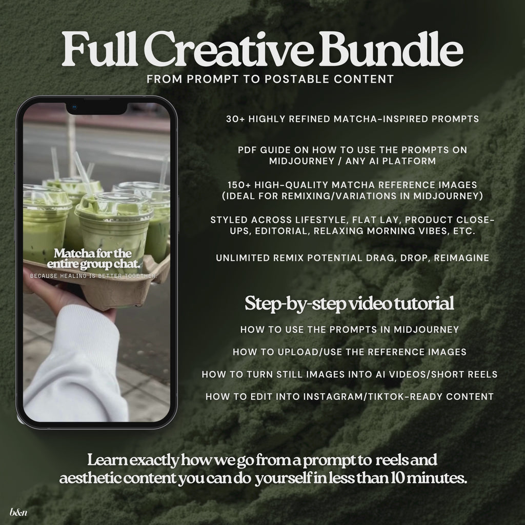 Matcha AI Aesthetic Pack Prompts, Images + Video Tutorial